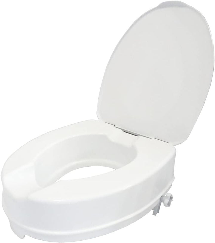 FabaCare Toilettensitzerhöhung Smart, Toilettenaufsatz, WC-Sitz bis 250 kg belastbar, 15 cm mit Deck