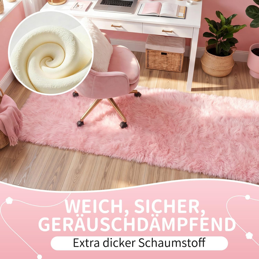 VOFUSHON Wohnzimmer Hochflor Teppich,Shaggy Flur Läufer Teppich Modern Flauschiger Weich Teppich Gro
