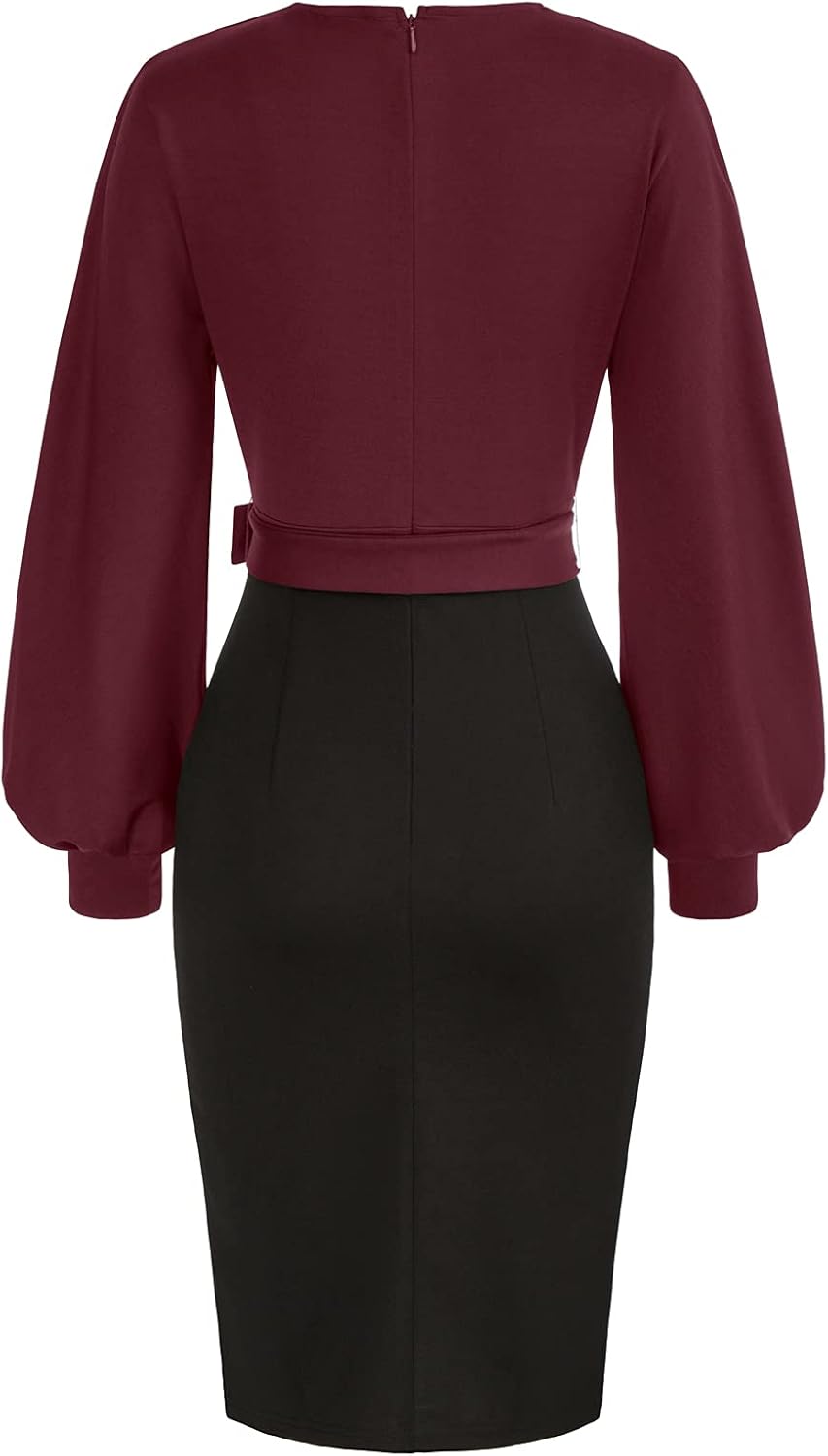 GRACE KARIN Damen Arbeit Bodycon Bleistiftkleid Langarm Hochzeit Gast Büro Kleider V-Ausschnitt Part