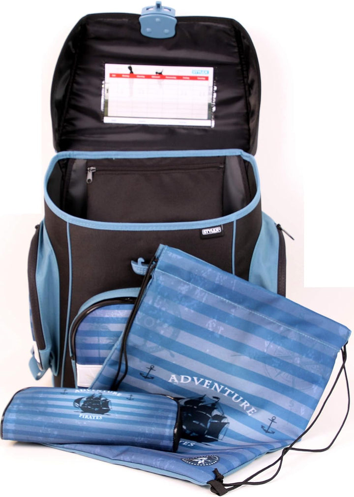 Schulranzen Set Schulrucksack Set+Schultertasche +Geldbeutel/Mäppchen Rucksack Freizeitrucksack Dayp