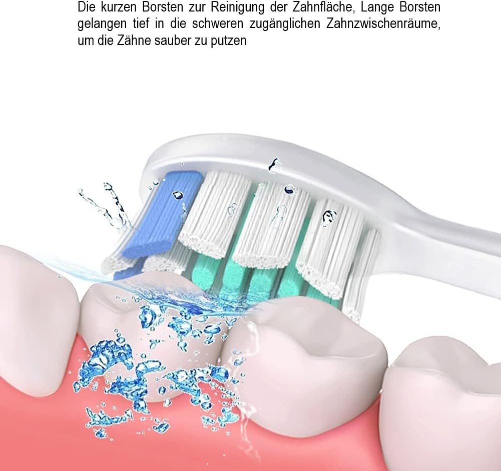 16er Aufsteckbürsten Kompatibel mit Philips Sonicare Elektrische Zahnbürste, 8er Weisse Ersatzbürste