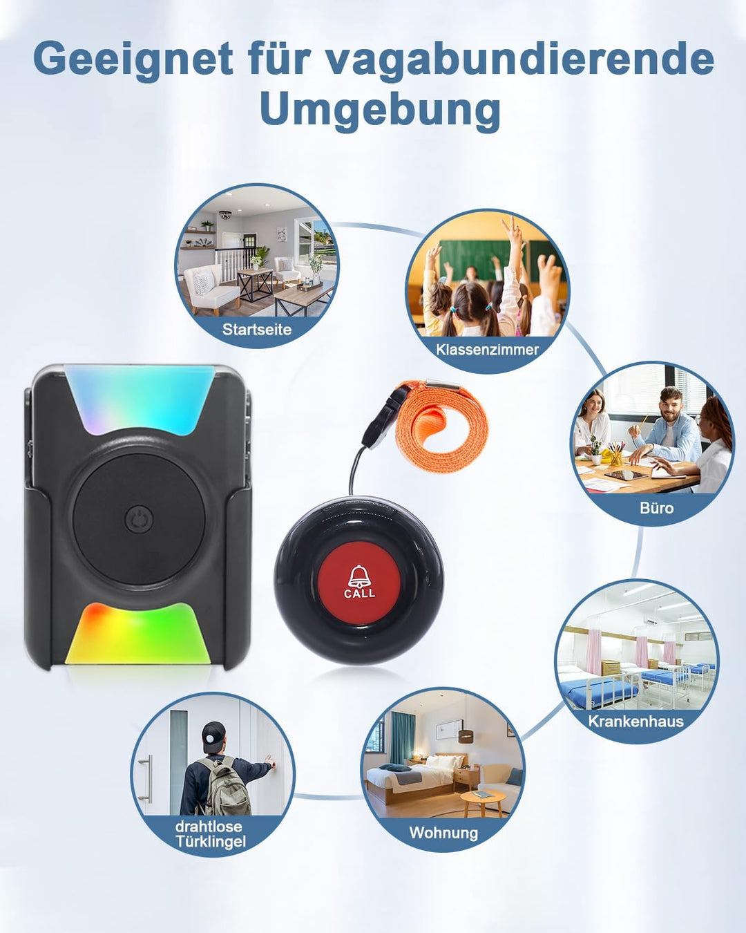 Notrufknopf FüR Senioren SOS Alarm Notruf Knopf Wasserdicht Pflegeruf Batterieversion Vibrations-Pag