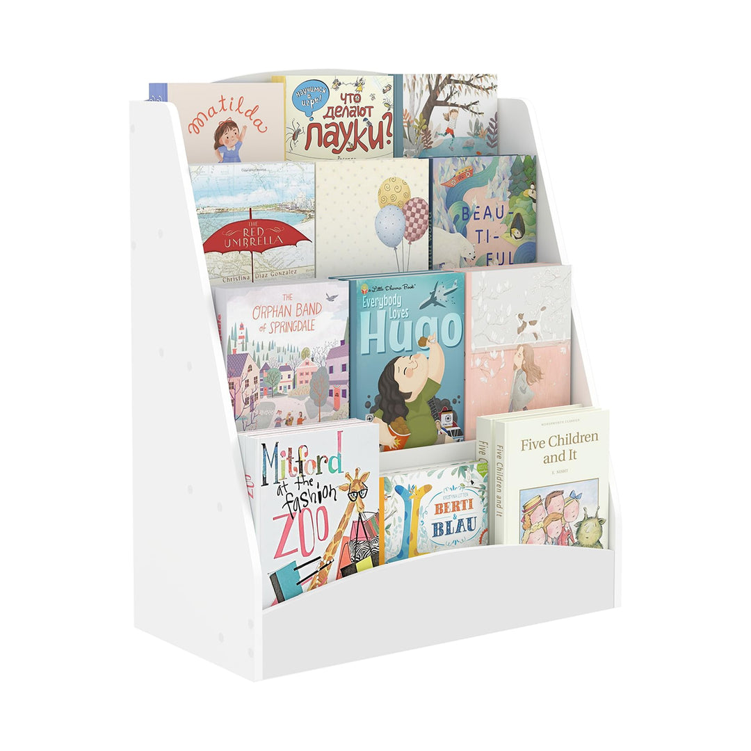 1 Stück Bücherregal Kinder mit 4 Offenen Fächern, Buchregal Bücher Regal Kinderregal Kinderzimmer Au