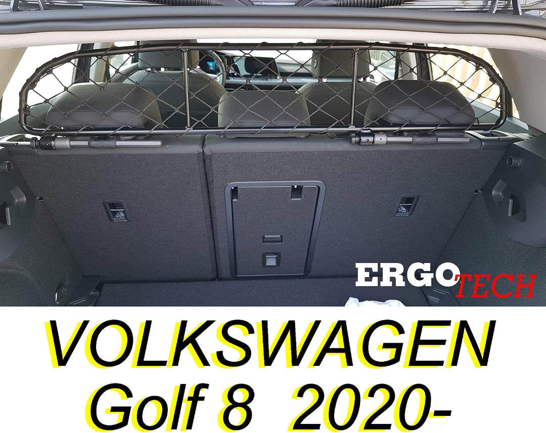 ERGOTECH Trennnetz Trenngitter für Volkswagen Golf 8 RDA65-HXXS8, für Hunde und Gepäck