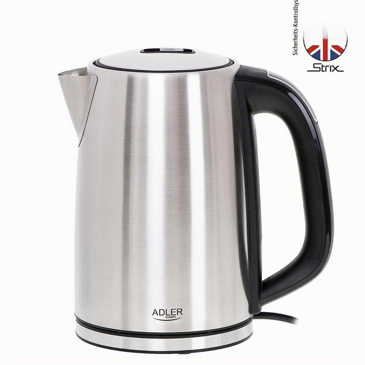ADLER AD 1340 1,7L Stahlkessel mit LCD, Wasserkocher mit Temperaturkontrolle, silber