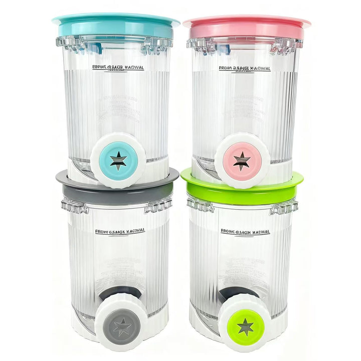 4 Stück Behälter für Ninja Swirl by CREAMi Softeis- & Eismaschine, 480 ml Eisbehälter für NC701EU Zu
