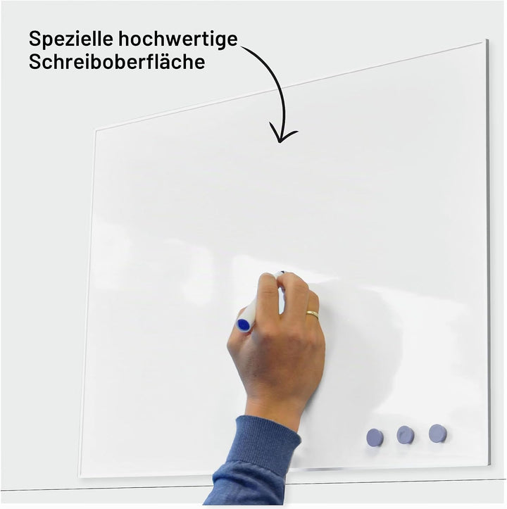 DESQ Whiteboard Ultradünnen Aluminium Rahmen - 45 x 60 cm, Magnethaftend, Frei schwebender 3D-Look 4