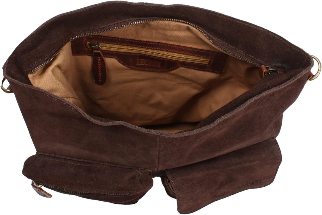 LECONI Schultertasche Ledertasche für Damen echtes Leder Natur grosser Shopper Lederhandtasche für D