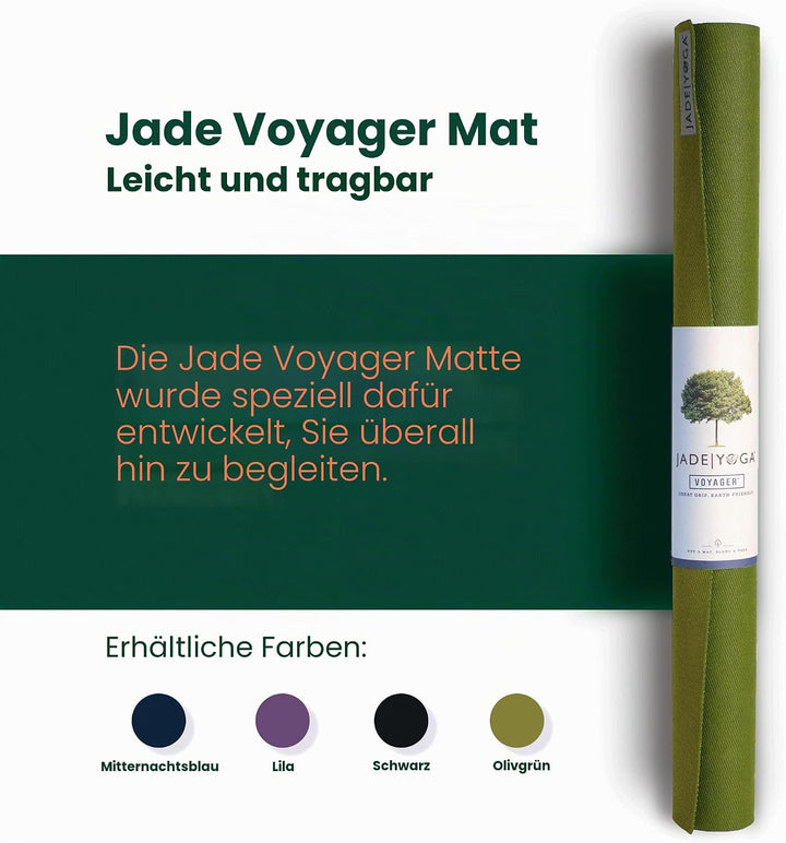 Jade Yoga Voyager Yogamatte, 1,6 mm olivgrün, olivgrün