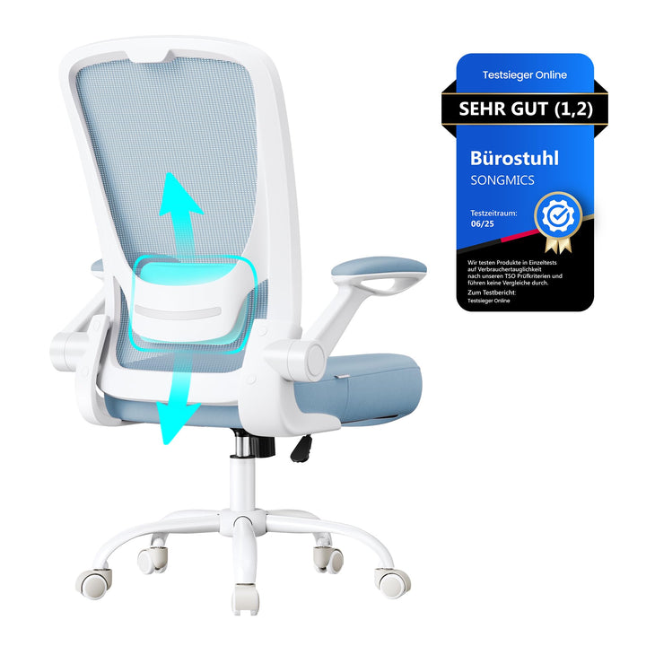 SONGMICS Bürostuhl, Schreibtischstuhl, Drehstuhl mit Netzbespannung, ergonomisch, gepolsterte Lenden