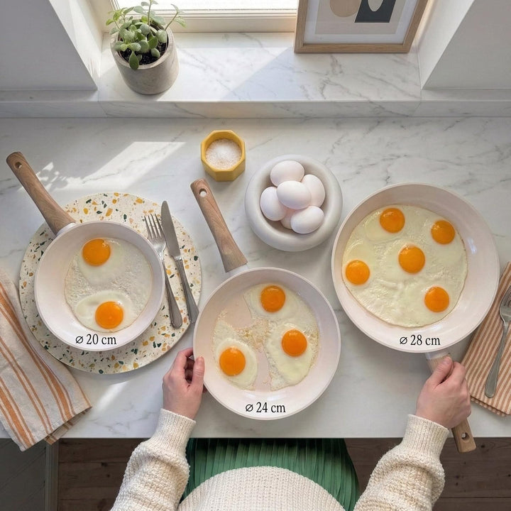 Cook & Pan - Go Blue Pfannenset 2-teilig-Induktionsgeeignet-PFAS frei Keramik-Beschichtung -Antihaft