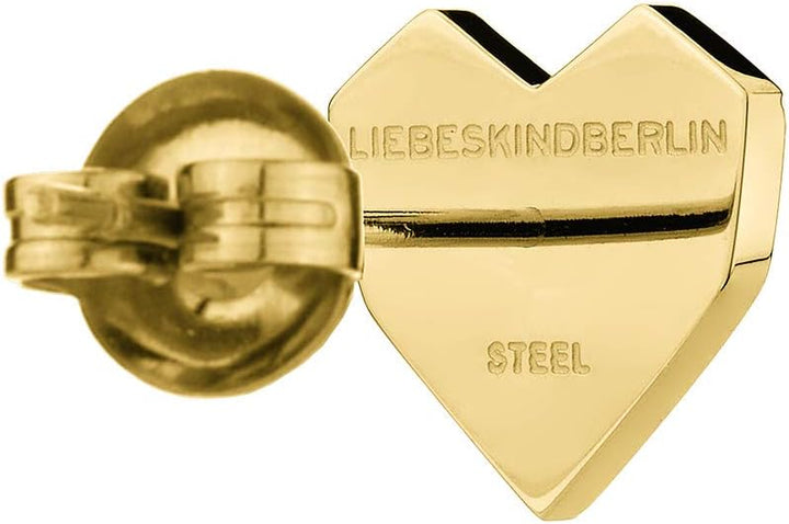 LIEBESKIND Damen-Ohrstecker Edelstahl LJ-0307-E-11, Bundle mit Armband Herz 20 cm