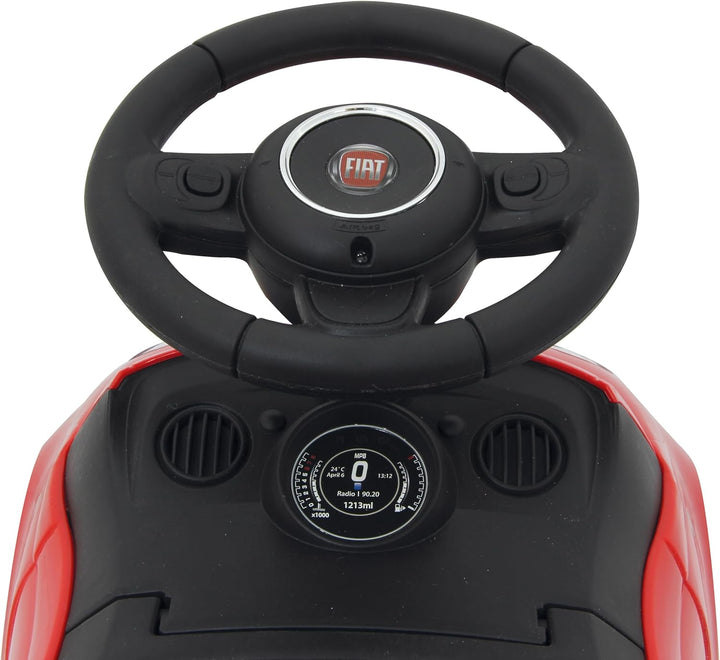 JAMARA 460326 - Rutscher FIAT 500 rot - offiziell lizenziert, Kofferraum unter der Sitzfläche, Schub