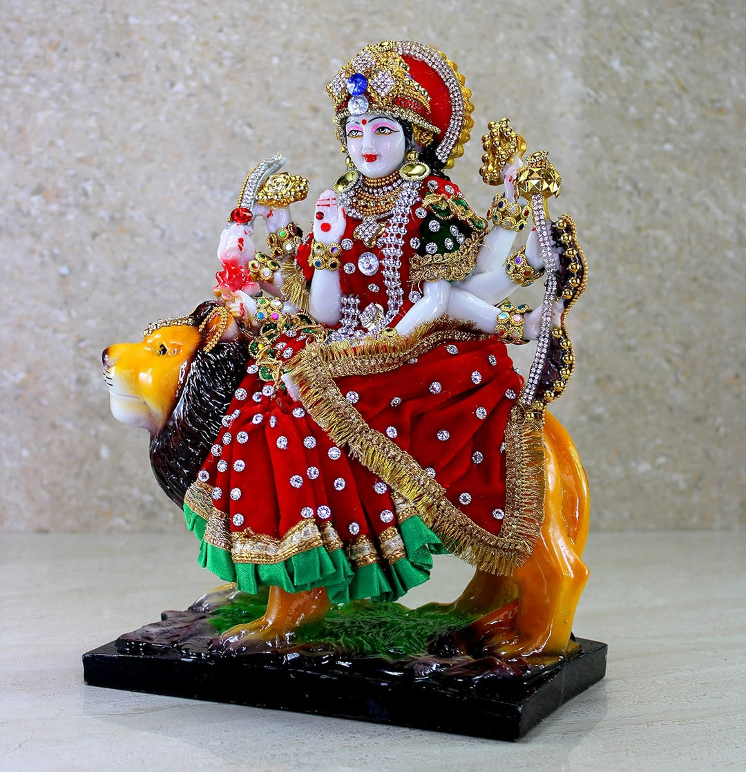 eSplanade Resin Maa Durga MATA Rani Sherawali Murti Idol Statue Sculpture (1561APC), 1561APC