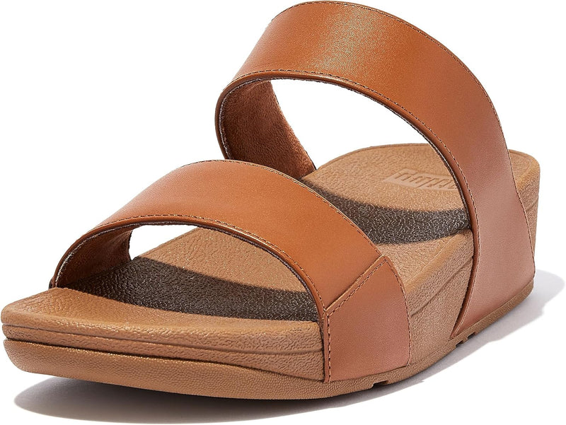 Fitflop Damen Lulu Cross Slide-Leather Sandalen 42 EU Hellbraun, 42 EU Hellbraun