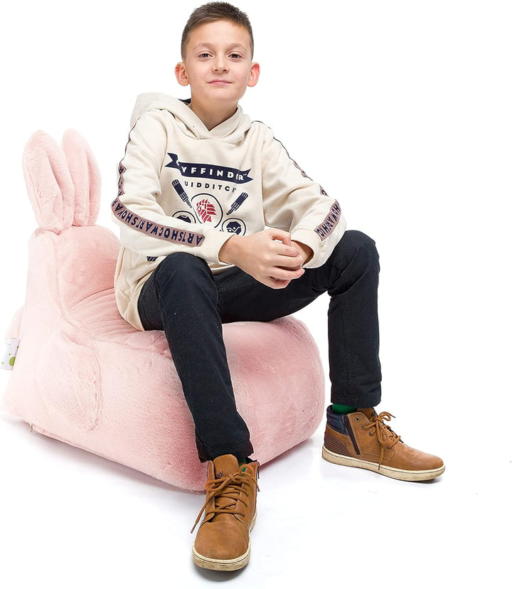 Ecopuf Bunny S | Kinder Sitzsack Hase Design - Original Sitzsack Hase mit Kunstfellbezug und vollstä