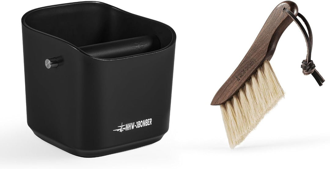MHW-3BOMBER Espresso-Klopfbox, 1,2 l (15 Tassen), Kaffeeklopfbox mit Kaffee-Reinigungsbürste und abn