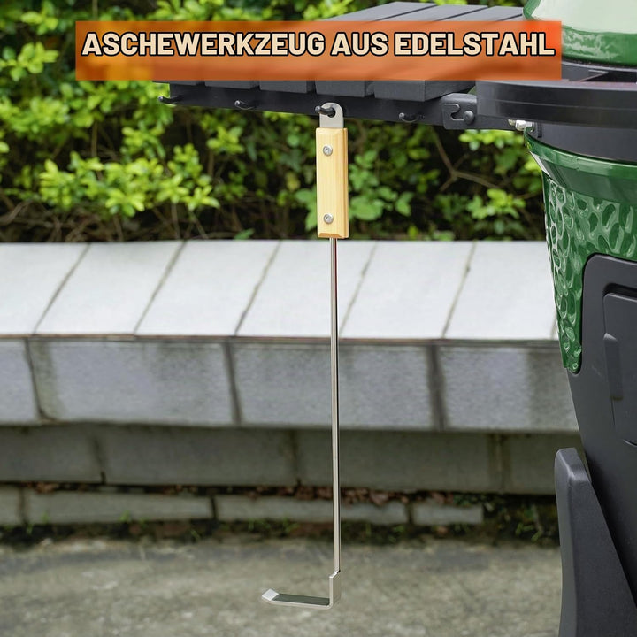 Onlyfire Ascheschieber Ash Tool Passt für Kamado/Keramik Grill Mag Big Green Egg, Kamado Joe, Pit Bo
