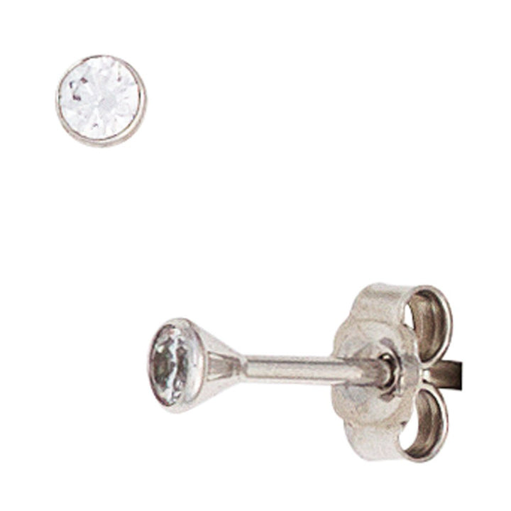 Jobo Damen-Ohrstecker aus 333 Weissgold mit Zirkonia Rund