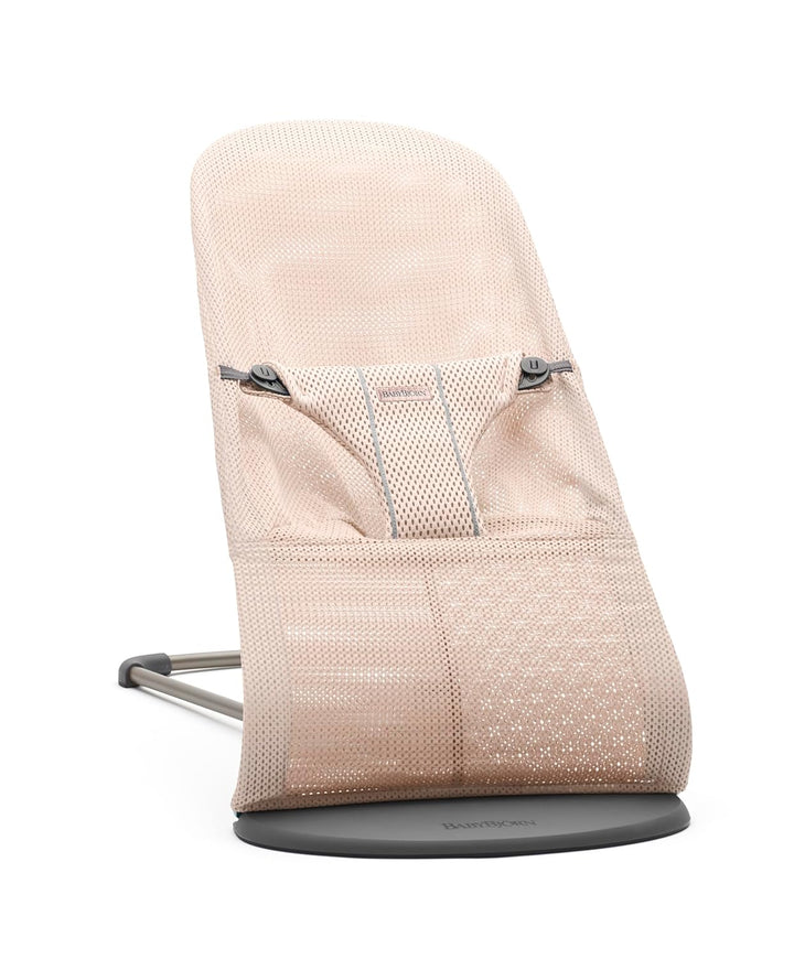 BabyBjörn Babywippe Bliss, Dunkelgrauer Rahmen, Netzstoff, Perlmuttrosa Perlmuttrosa 1 Stück (1er Pa