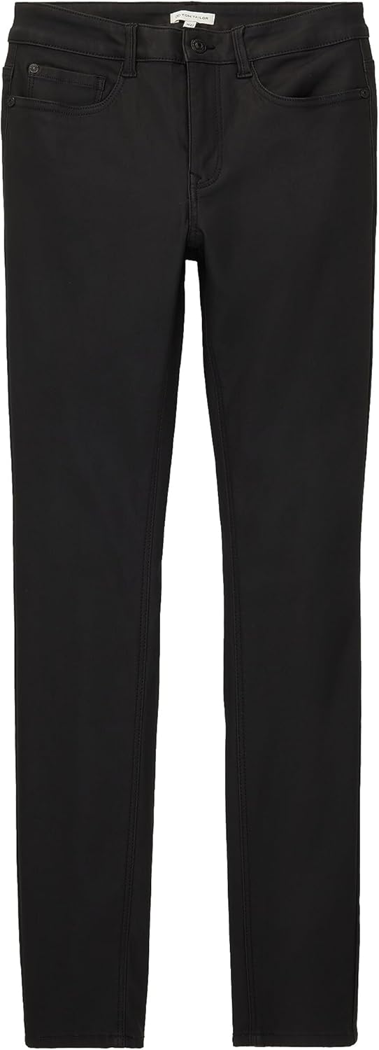 TOM TAILOR Damen Alexa Skinny Jeans in Leder-Optik 25W / 32L 14482 - Deep Black, 25W / 32L 14482 - D