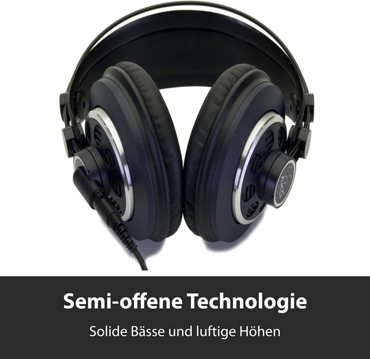 AKG K240 MKII Professioneller halboffener Over-Ear-Studiokopfhörer, selbstjustierender Kopfbügel, Ho