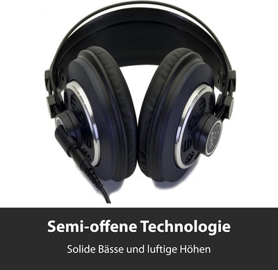 AKG K240 MKII Professioneller halboffener Over-Ear-Studiokopfhörer - Schwarz und Blau & Behringer UM