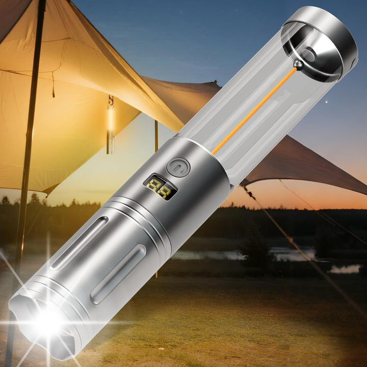 LeKaufen 2in1 Campinglampe und Taschenlampe, Camping Lampe Laterne LED Aufladbar, Campingleuchte Zel