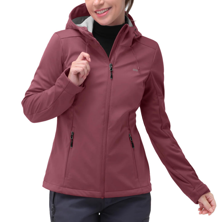 33,000ft Damen Softshelljacke Wasserdichte Winddichte Funktionsjacke Atmungsaktive Übergangsjacke Le