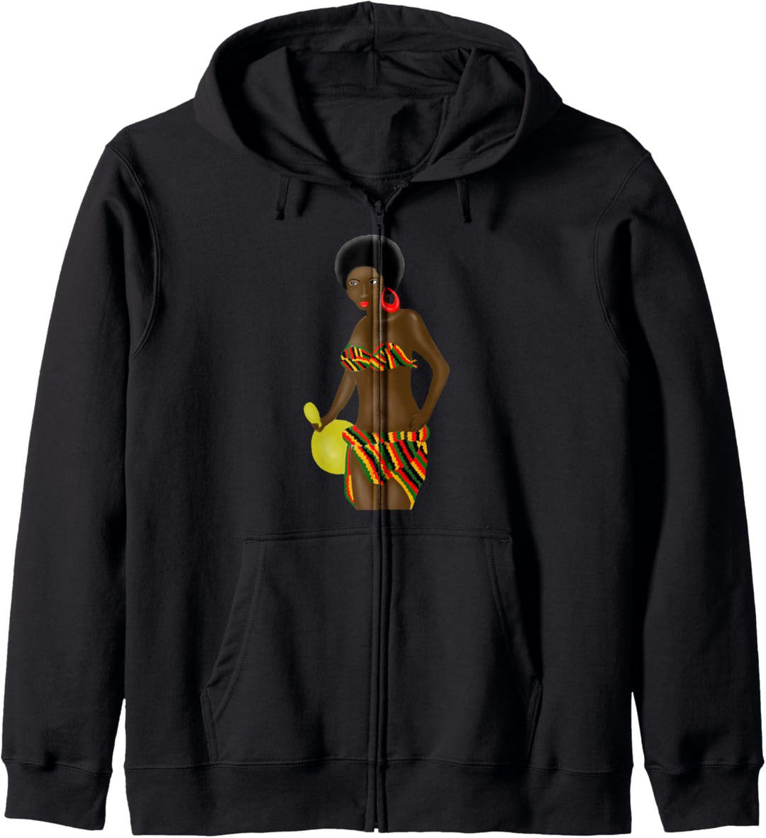 Oheneba: African Girl Kente Pattern Melanin Pride Fine Art Kapuzenjacke