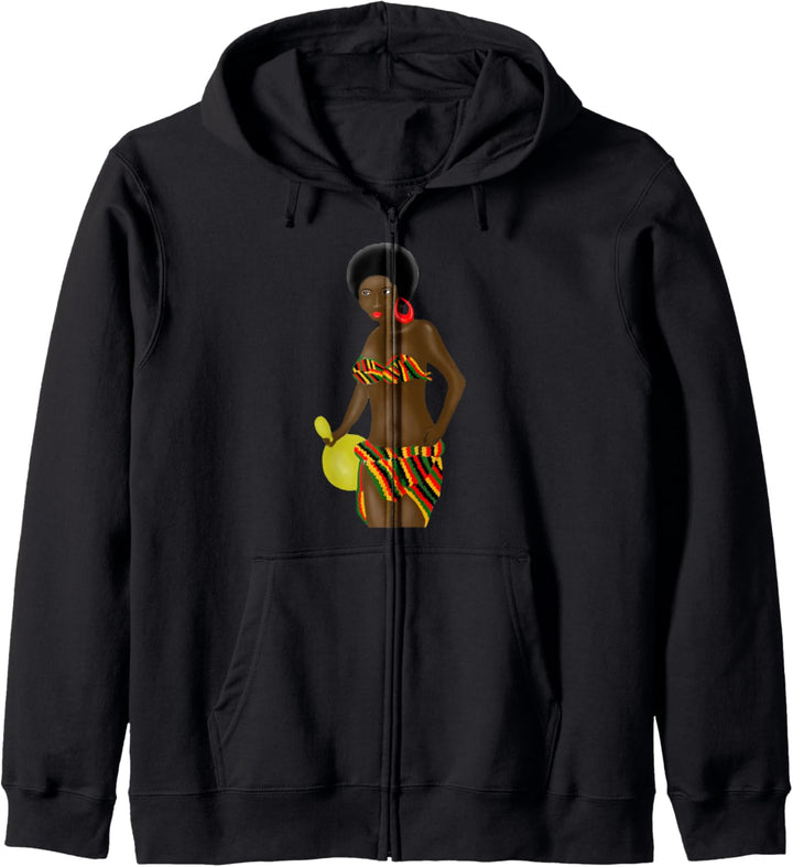 Oheneba: African Girl Kente Pattern Melanin Pride Fine Art Kapuzenjacke