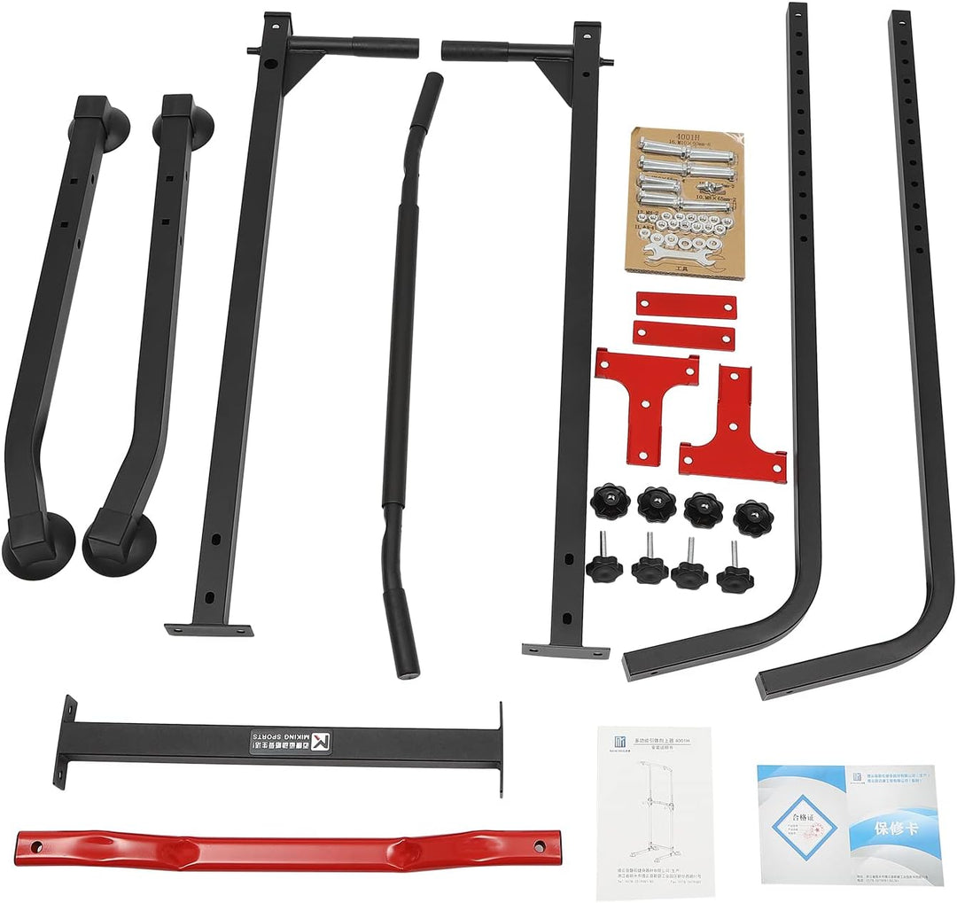 Klimmzugstange Freistehend, Höhenverstellbar Dip Station - 165-210 cm, Fitnessturm Kraftstation, Fit