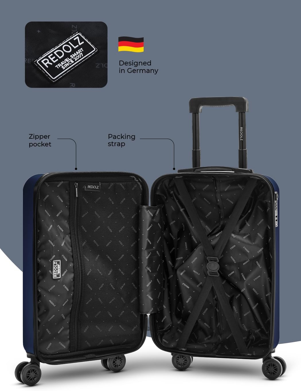 REDOLZ Stammartikel Essentials 09 Dark-blue Koffer S (55 cm), Dark-blue Koffer S (55 cm)