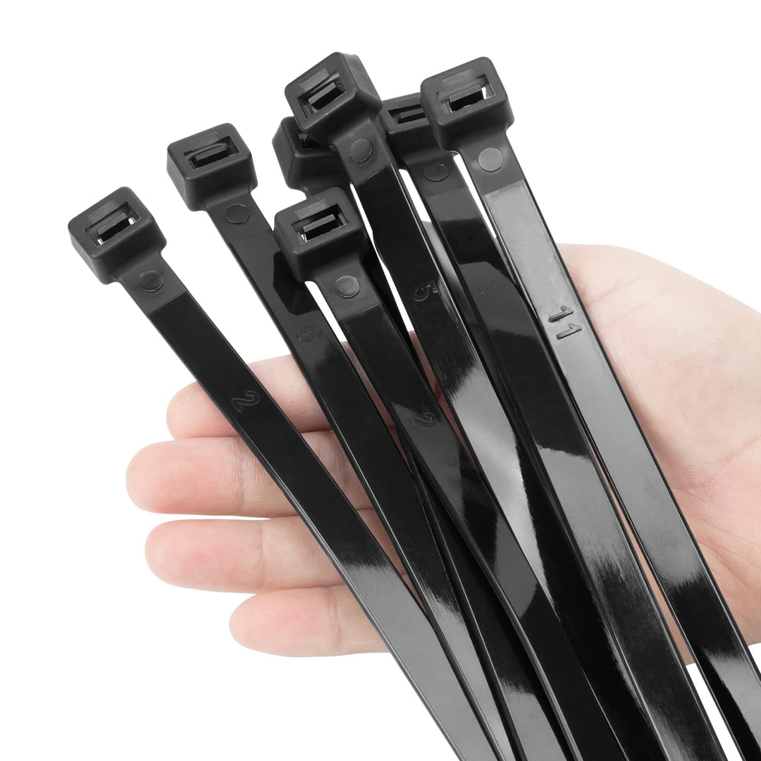 XINGO 30,5 cm schwarze Kabelbinder, strapazierfähig, 90,7 kg, ultrastarke Kunststoffdrahtbinder, gro