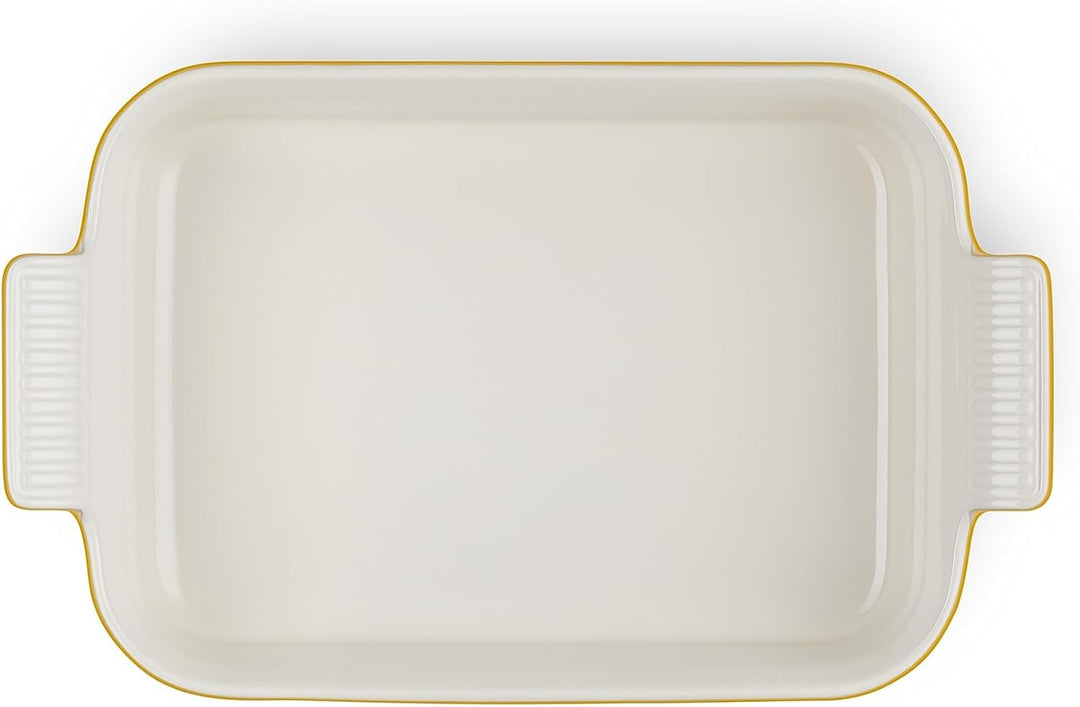 Le Creuset Rechteckige Auflaufform Tradition aus Steinzeug, 26 cm, 2.4 Liter, Nectar, 71102266720001