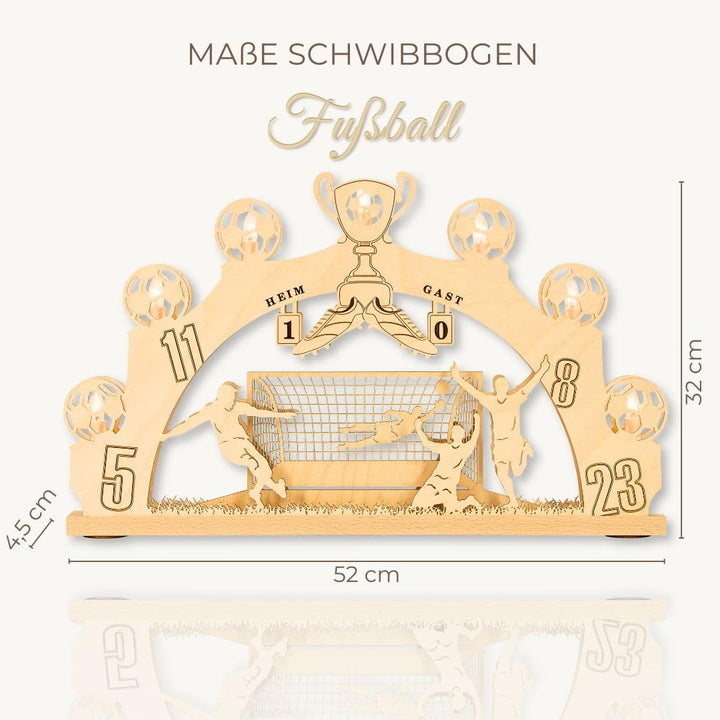 weigla - Schwibbogen original Erzgebirge 7 flg. Fussball - Lichterbogen Weihnachten - 7 x 34 V, 3 W,