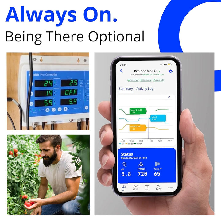 Bluelab Pro Controller Wi-Fi Fully Automated 24/7 Digital Monitor for Hydroponics Multi-Nutrient & p