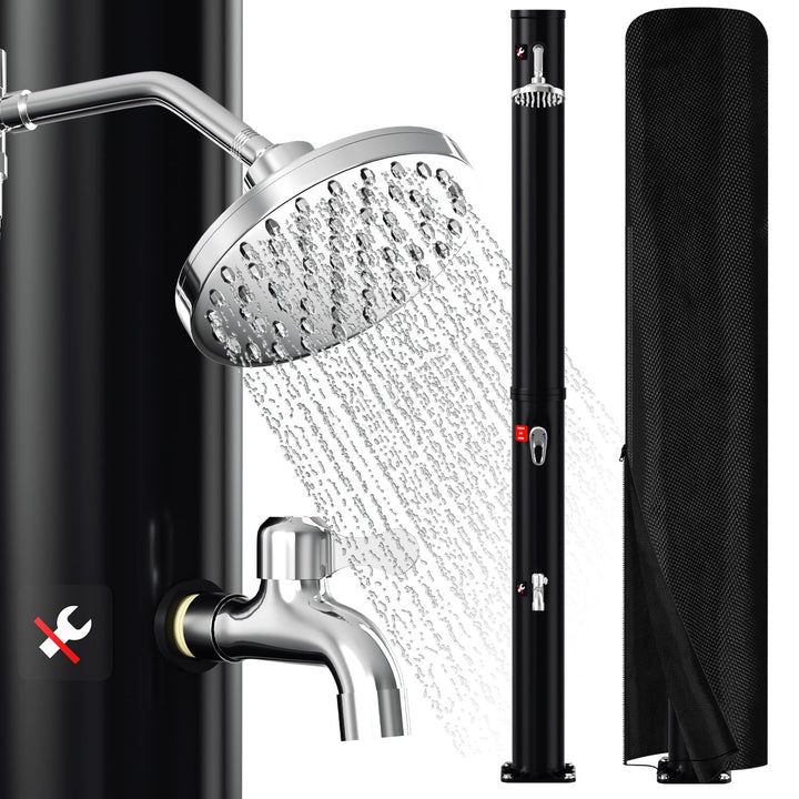 Solardusche 20L Solar Gartendusche warmes Wasser Bis Zu 60°C Ohne Stromanschluss Pooldusche Camping