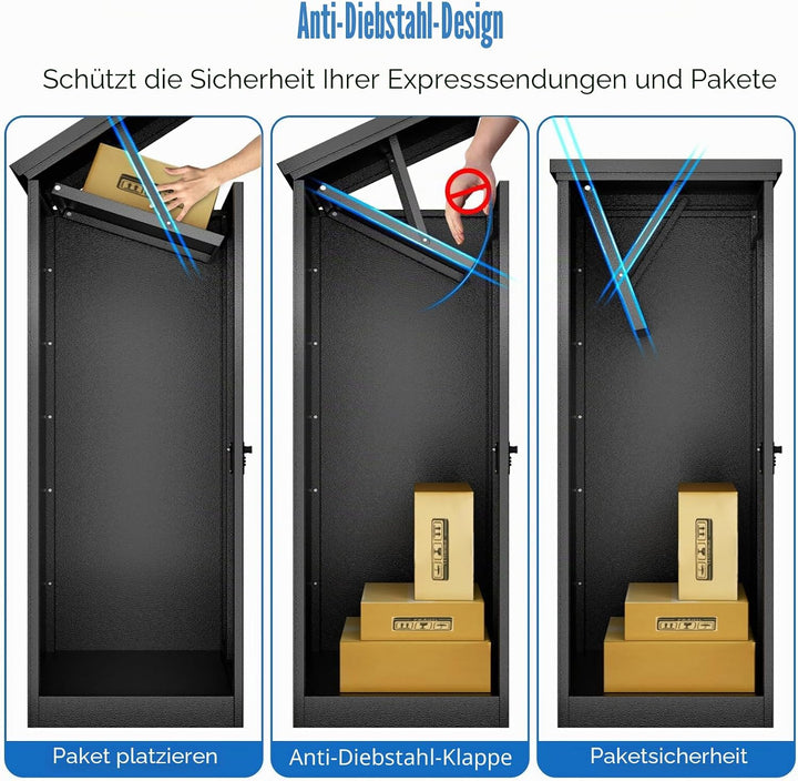 Briefkasten Paketbox für den Aussenbereich, extra grosse Paketboxen mit sicherer Lagerung, wasserdic