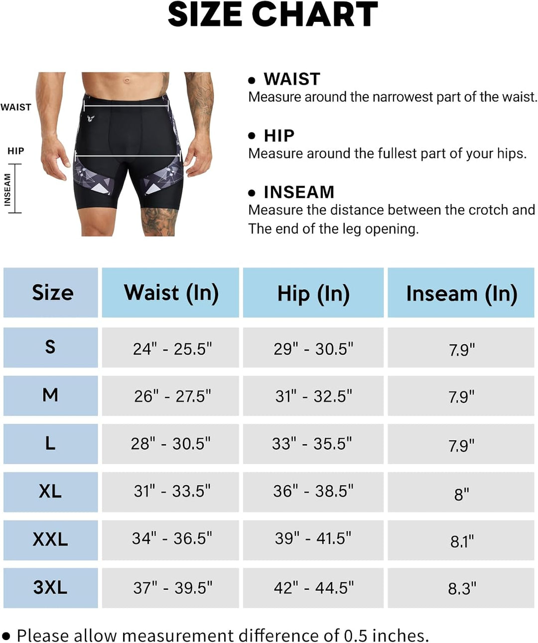 HUGE SPORTS Herren Splice Schwimmhose Kompression Jammer Lang Wilde Serie M Hai, M Hai