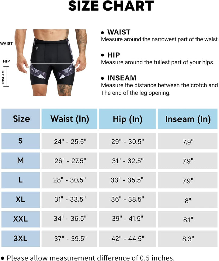 HUGE SPORTS Herren Splice Schwimmhose Kompression Jammer Lang Wilde Serie M Hai, M Hai