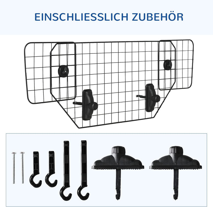 PawHut Hundegitter Auto Universal Autoschutzgitter für Hunde mit Stufenlos Verstellbare Breite, Tren