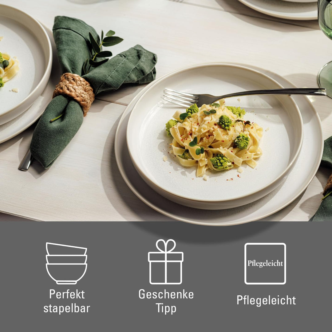 like. by Villeroy &Boch - Crafted Cotton Suppenteller Weiss, Spülmaschinenfest, Mikrowellensicher, G