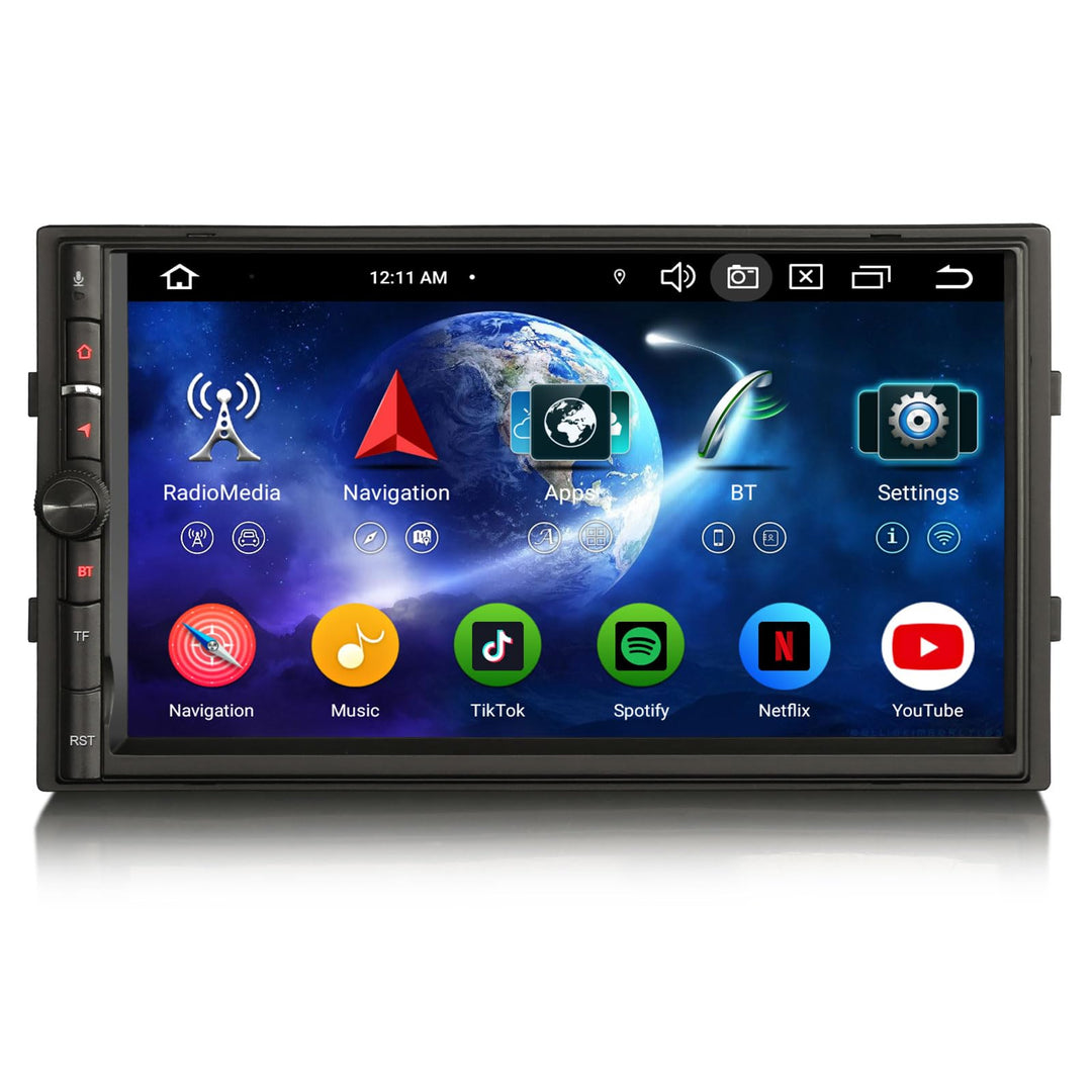 Erisin Android 14 8-Kern 4GB RAM+64GB ROM Doppel Din Autoradio mit GPS Navigation 7 Zoll Touchscreen