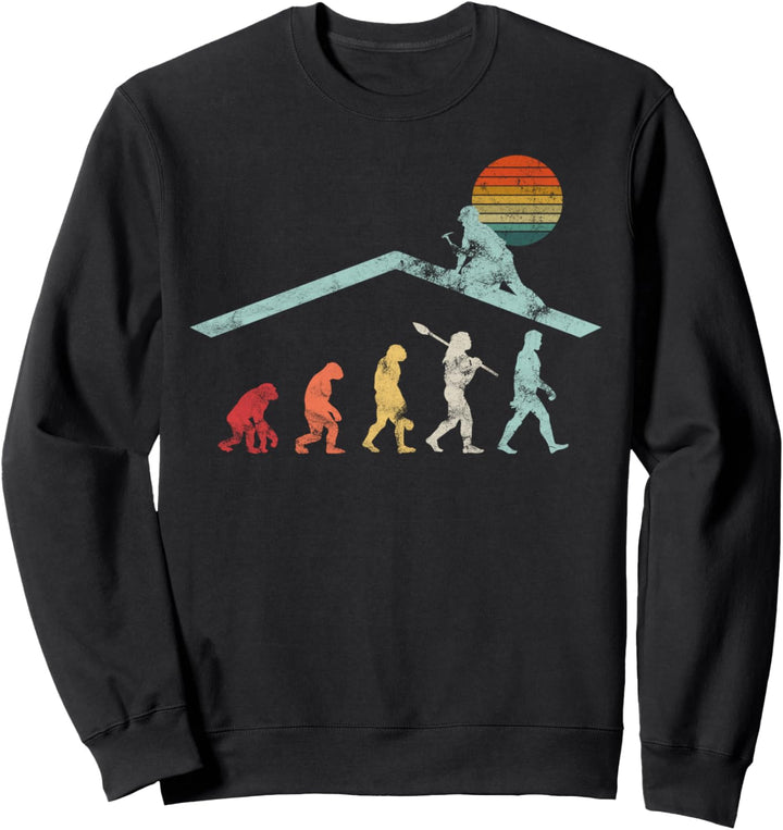 Dachdecker Handwerker Zimmermann Evolution Geschenk Sweatshirt