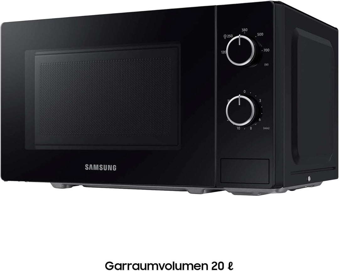 Samsung Solo-Mikrowelle, 700 W, Epoxy-Garraum mit 20 l Volumen, 5 Leistungsstufen, Defrost, Schwarz,