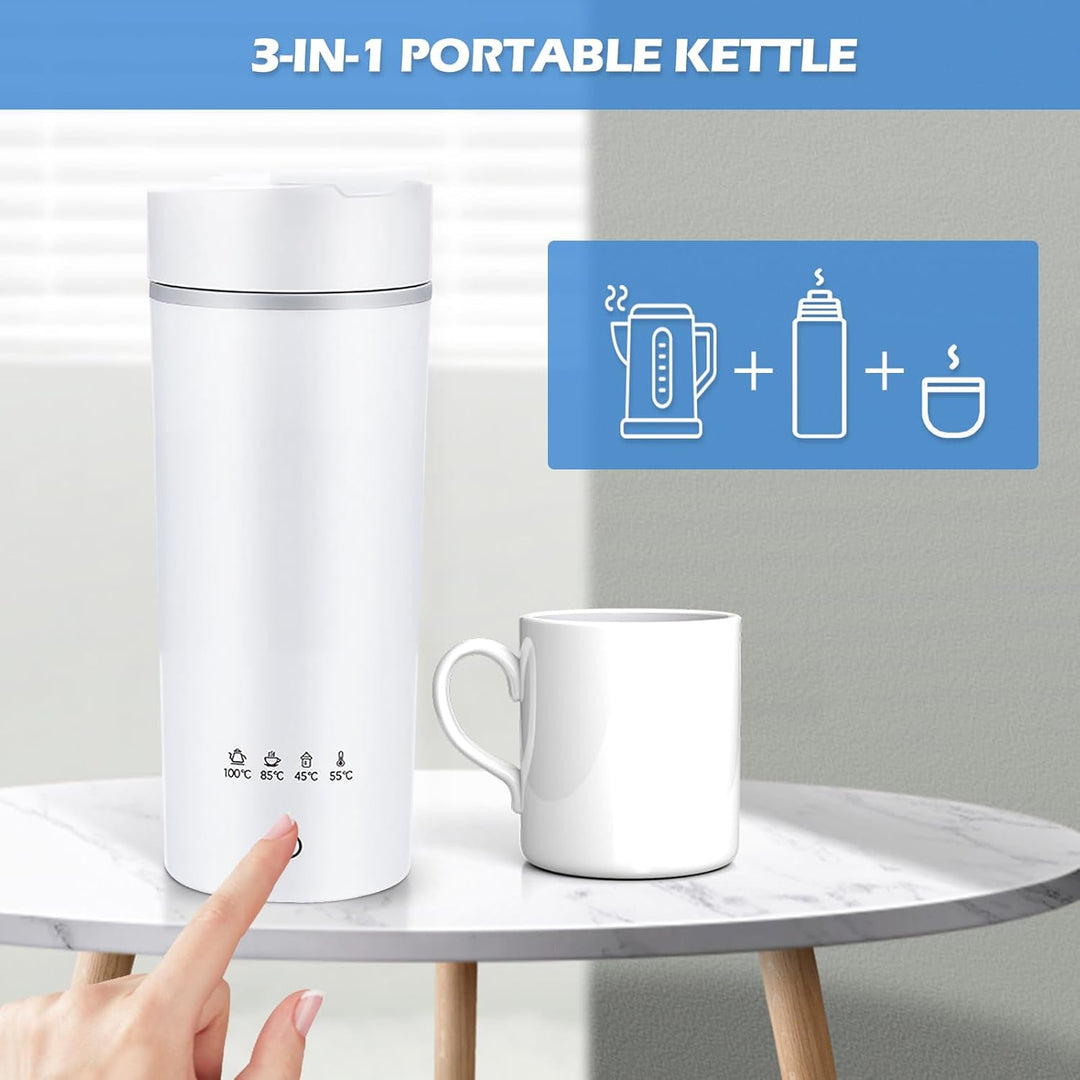 Kleiner Tragbarer Wasserkocher, Reise Wasserkocher Klein, 400ml Mini Electric Kettle, Tragbarer Elek