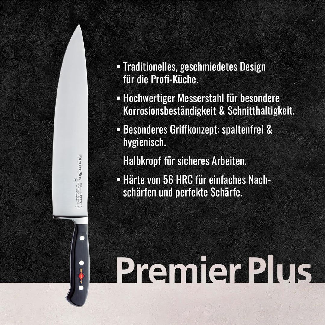 F. DICK Premier Plus Kochmesser (Klingenlänge 30 cm, Kochmesser, Universalmesser, Küchenmesser, Härt