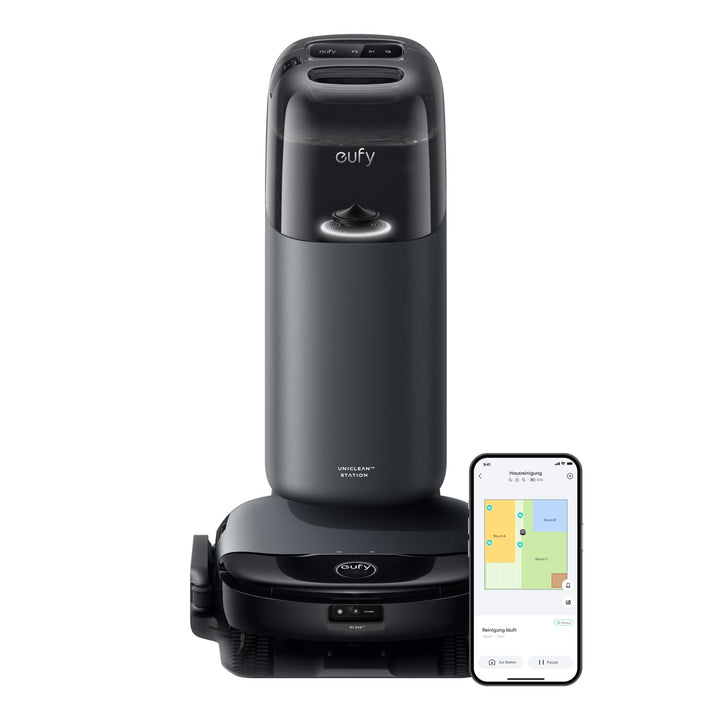 eufy S1 HydroJet Saugroboter mit Wischfunktion, All-in-One-Station, Revolutionäres Reinigungssystem,