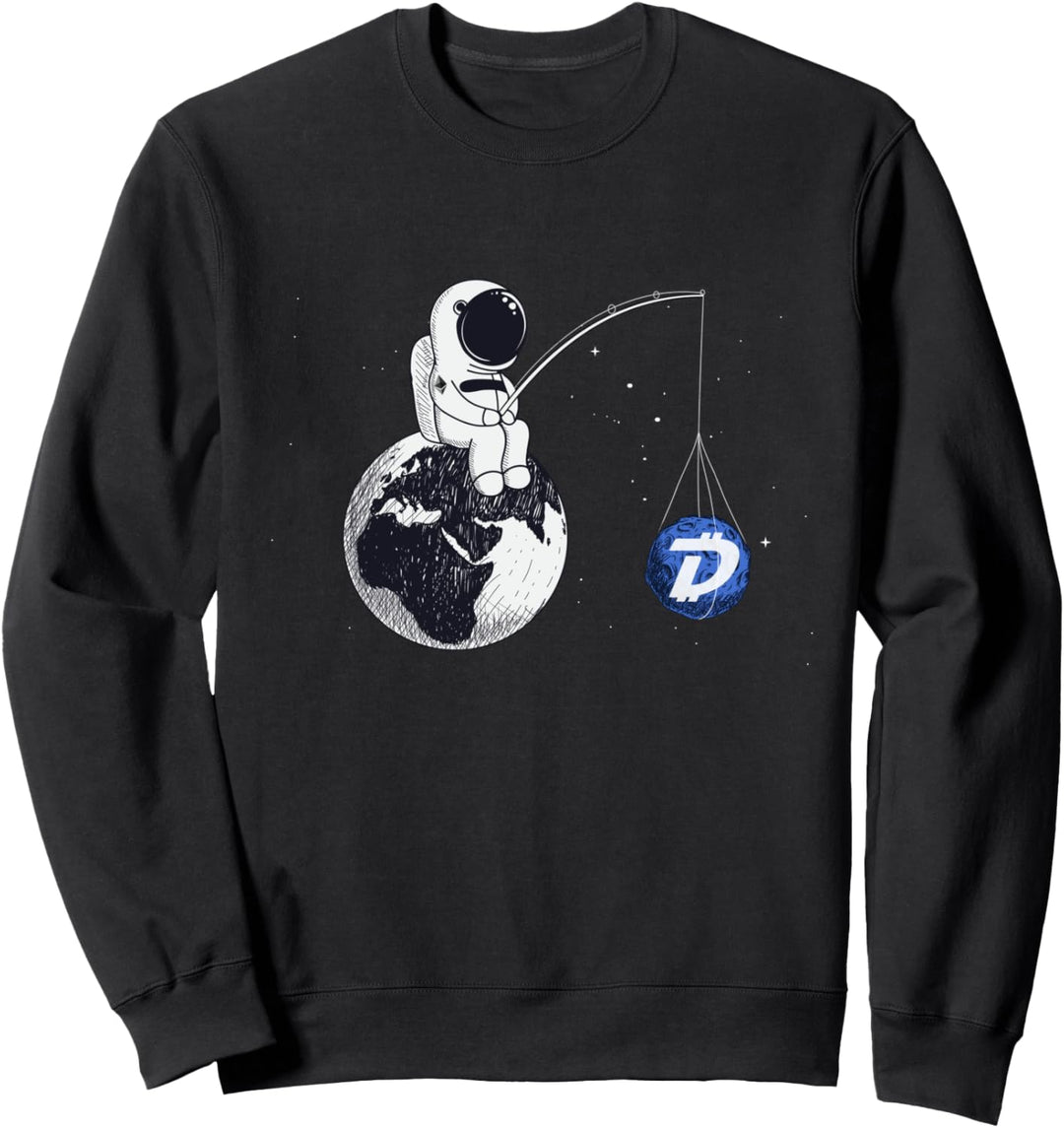 Cryptocurrency Talk DGB - Digibyte To The Moon Space Man Sweatshirt